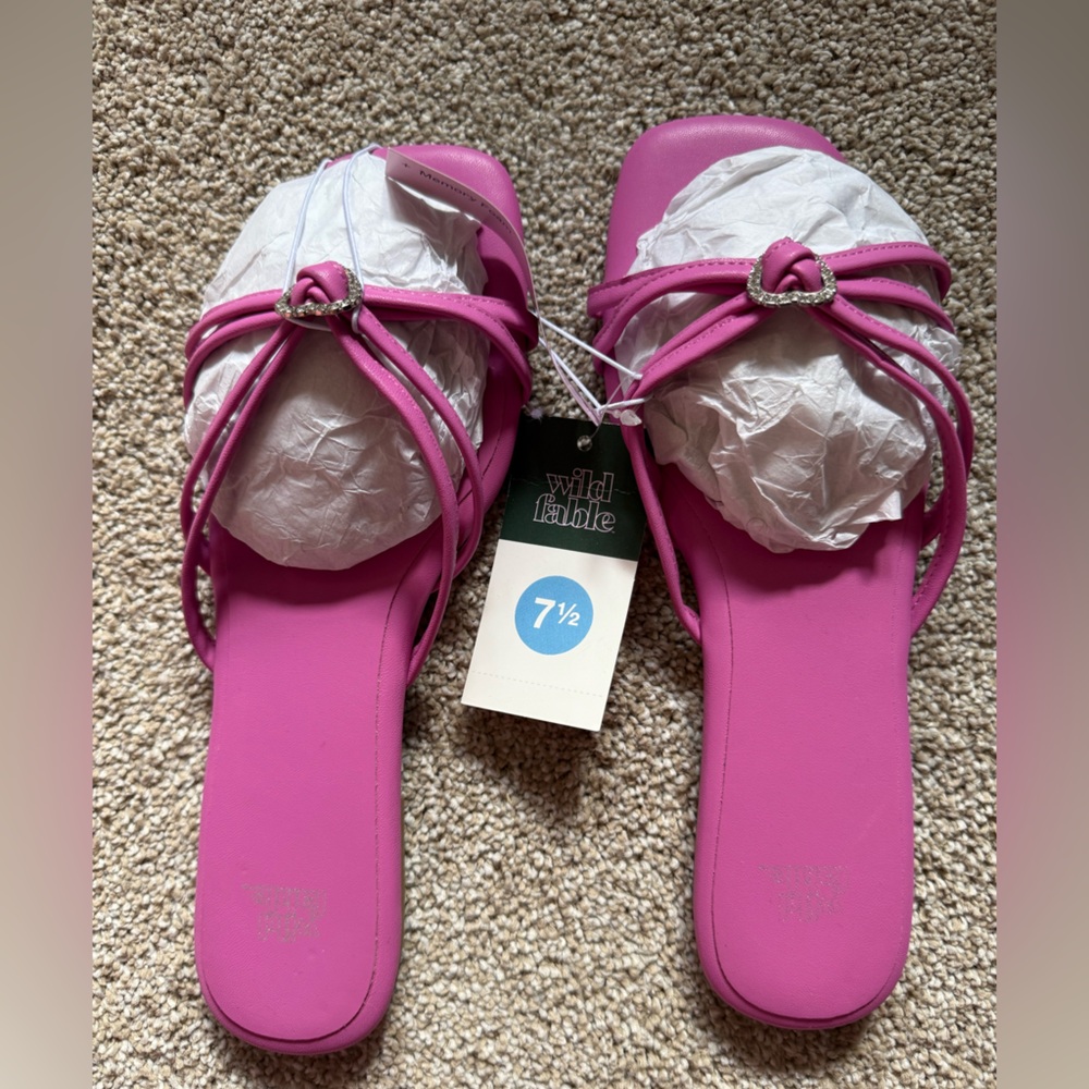 Wild Fable Pink Flat Strappy Sandals - Picture 2 of 5